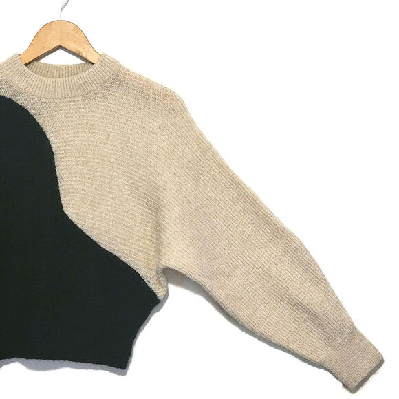 And Other Stories Yin Yang Colorblock Alpaca Wool Crew Neck Sweater Size XS - Picture 6 of 16